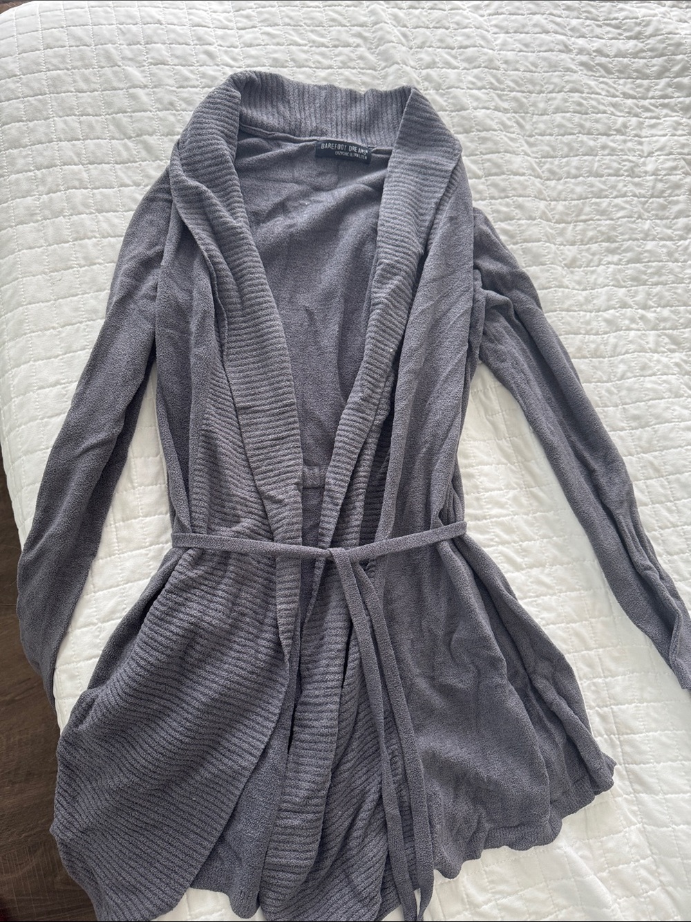 Barefoot Dreams Charcoal Gray CozyChic Open Cardigan